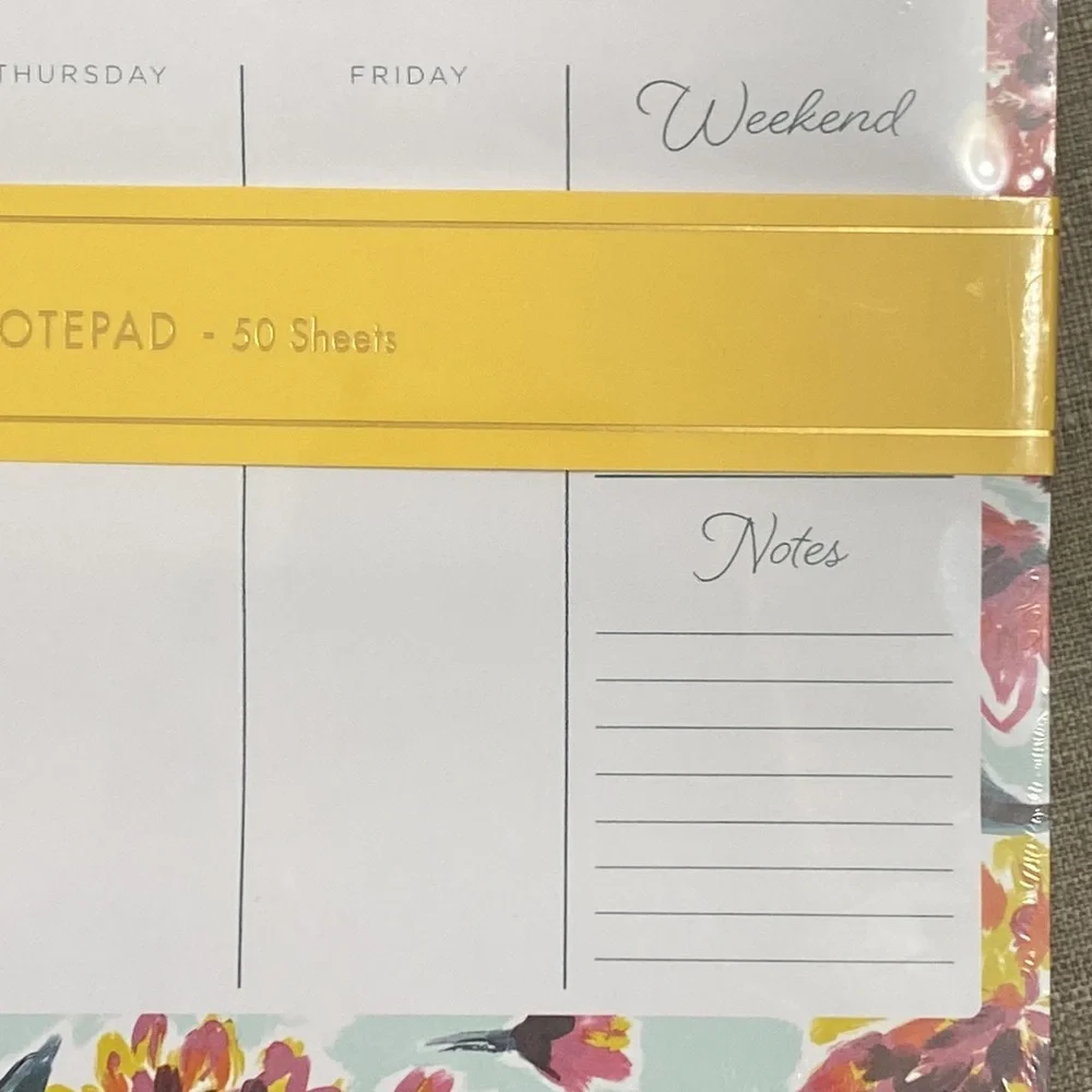New Kohls Undated Weekly Calendar Planner Notepad 50 Sheets